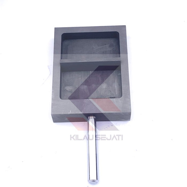 Cetakan Ingot Emas Grafit 2 kg Lebar dengan Handle & Pembatas