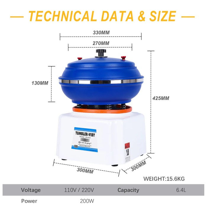 Mesin Poles Getar Vibratory Tumbler SP-A12 6,4 Liter