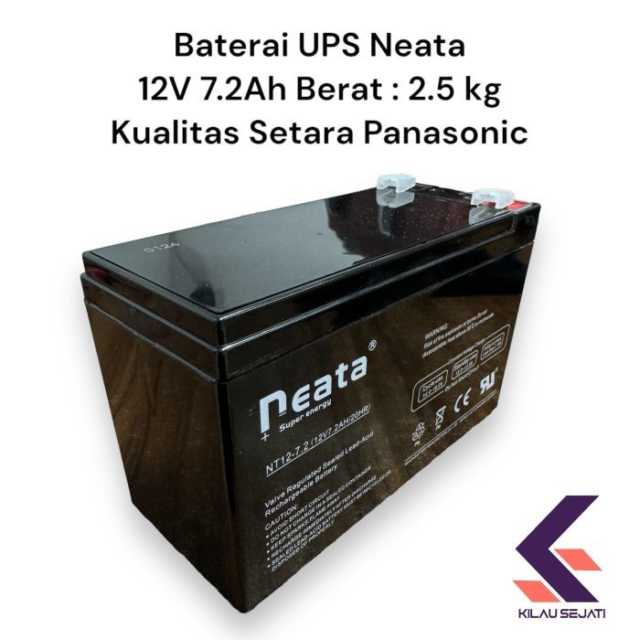 Neata Kualitas Diatas Baterai UPS Panasonic Ori 12V 7.2Ah  Berat 2.5kg