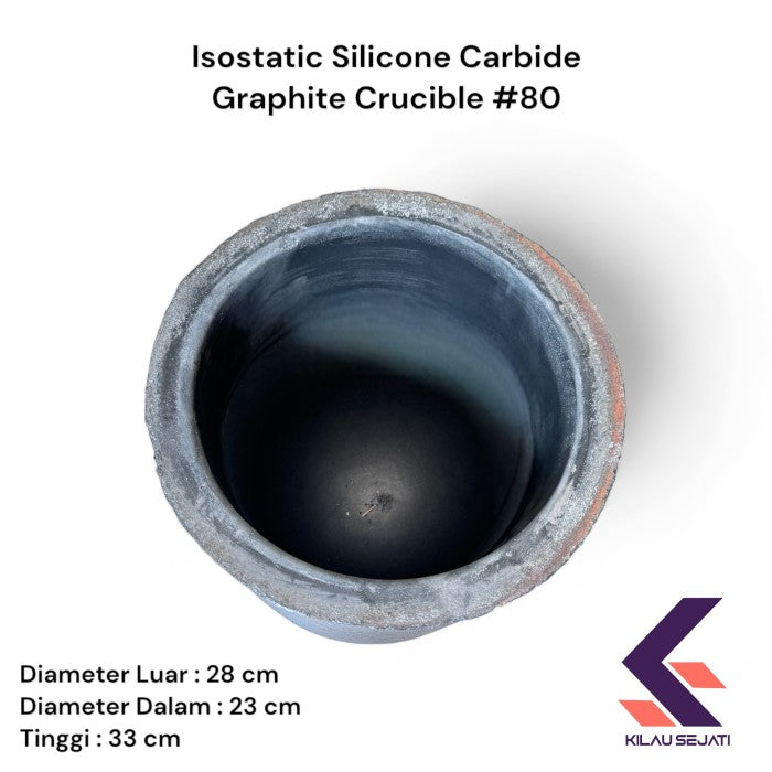 Isostatic Silicone Carbide Graphite Crucible Heavy Duty Tahan Temperatur Tinggi