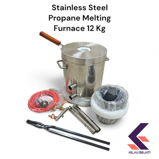 Stainless Propane Metal Melting Furnace 12 Kg Tungku Lebur Gas 12 Kg