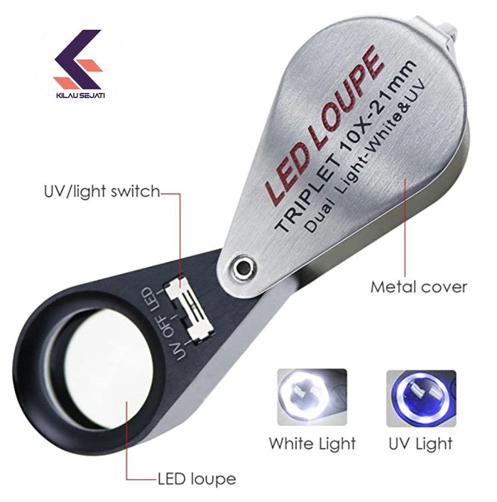 Loupe Berlian 10x 21 mm Triplet Optical Glass (Setara Hastings)