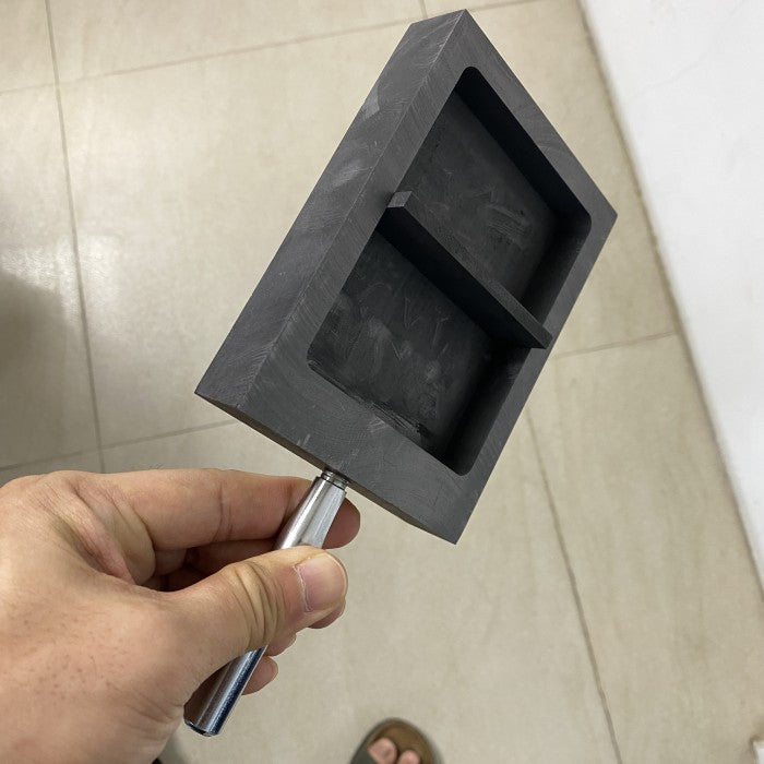 Cetakan Ingot Emas Grafit 2 kg Lebar dengan Handle & Pembatas