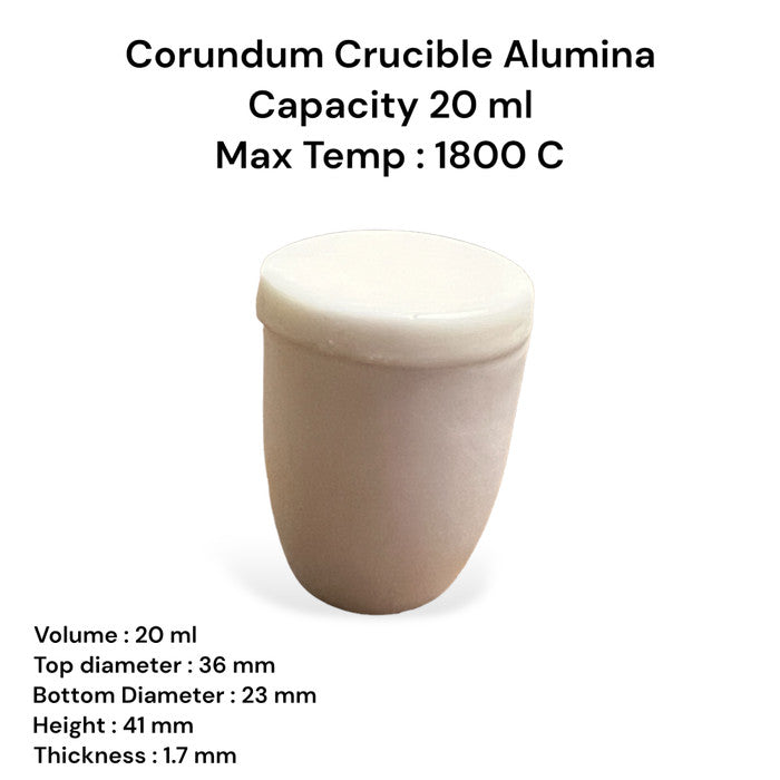 High Purity Krus Alumina / Corundum Alumina Crucible 20 ml max 1800˚C