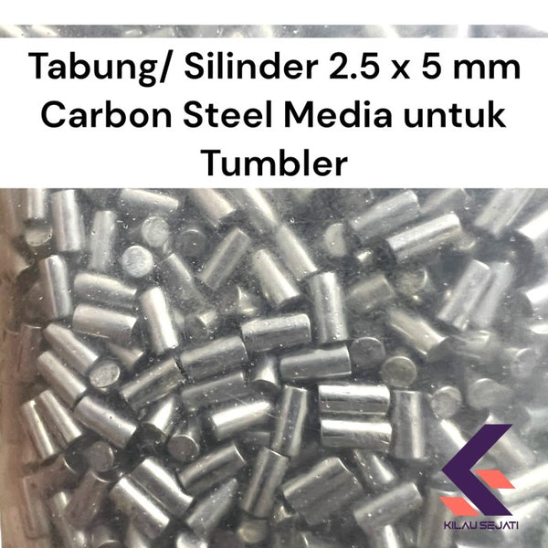 Media Tumbler Carbon Steel Tabung 2,5 x 5 mm Isi 100 gr