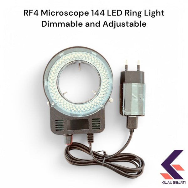 RF4 Lampu Ring LED 144 untuk Mikroskop, Dimmable