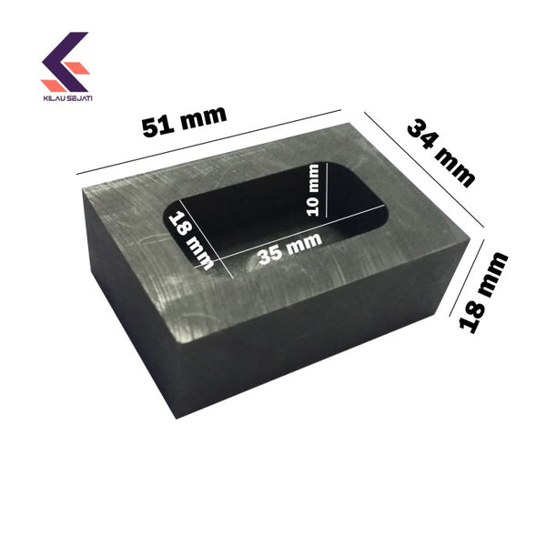 Cetakan Ingot Emas Grafit 100 gr New Size / Singen Grafit