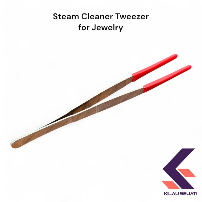 Pinset Steam Cleaner Perhiasan Ujung Karet Anti Baret