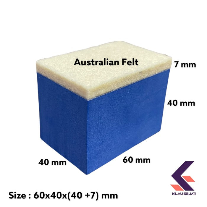 Australian Felt Glass Polishing Block / Busa Pemoles Kaca Bahan Felt