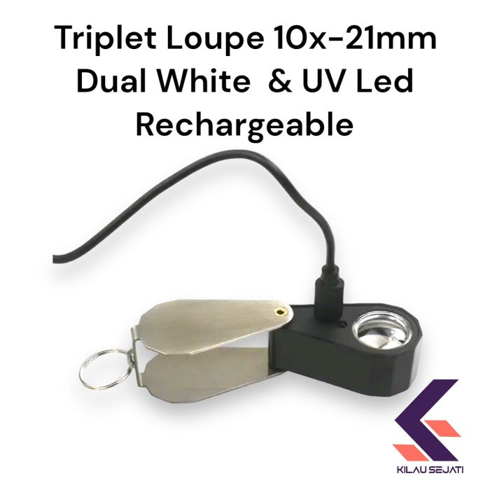 Diamond Loupe Setara Hastings Triplet Optical Glass Magnifier 10x 21mm