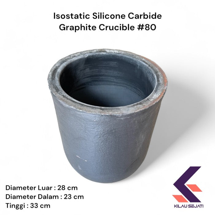 Isostatic Silicone Carbide Graphite Crucible Heavy Duty Tahan Temperatur Tinggi