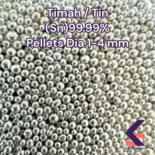 Pellet Timah Murni (Sn) 99.99% High Purity Tin (Sn) 99.99% per gram