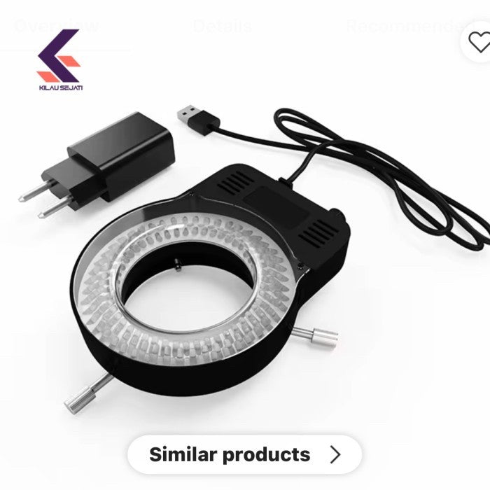 RF4 Lampu Ring LED 144 untuk Mikroskop, Dimmable