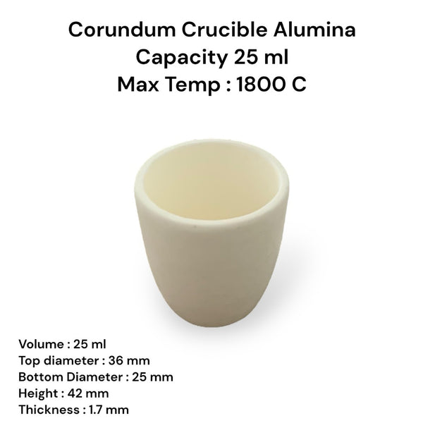 High Purity Krus Alumina / Corundum Alumina Crucible 25 ml Max 1800 °C