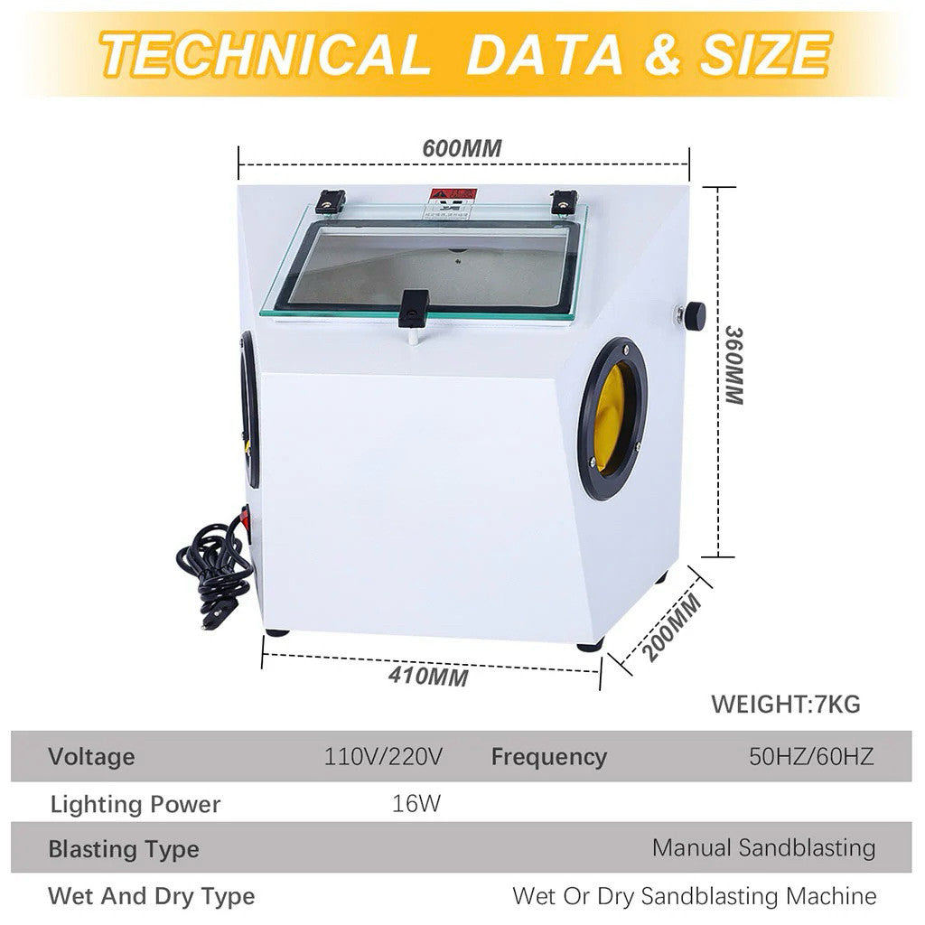 Mesin Sandblaster Perhiasan PS-B Universal Jewelry Sandblasting Machine Dry Type
