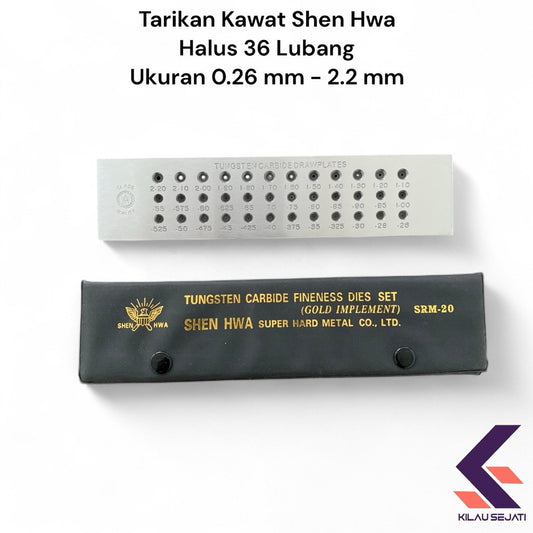 Tarikan Kawat Shen Hwa 36 Lubang (0.26 – 2.2 mm) Tungsten Carbide Drawplate